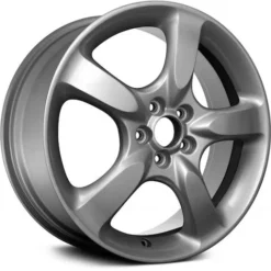 Action Crash - Aluminum Wheel - Bright Silver - 17 X 7 Inch - 55mm Offset - 5 Spoke - 5 Lug - 100mm Bolt Pattern - 2005 - 2009 Subaru Legacy - ALY68738U15N