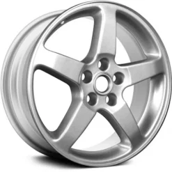 Action Crash - Aluminum Wheel - 17 X 7 - 5-Spoke - 5-Lug - Painted Silver - 2005 - 2009 Pontiac G6 - ALY06585U20N