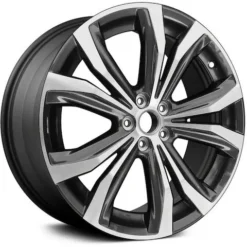 Action Crash - Aluminum Wheel - Machined And Dark Charcoal - 20 X 8 Inch - 30mm Offset - 5 Double Spoke - 5 Lug - 2016 - 2018 Lexus RX350 - ALY74338U30N