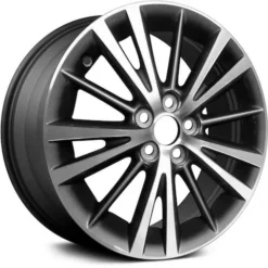 Action Crash - Aluminum Wheel - Machined And Charcoal Silver - 15 Spoke - 5 Lug - 16 X 6.5 Inch - 39mm Offset - 2014 - 2019 Toyota Corolla - ALY75150U30N