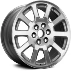Action Crash - Aluminum Wheel - Machined With Silver - 17 X 6.5 Inch - 10 Spoke - 5 Lug - 115mm Bolt Pattern - 2005 - 2007 Buick Rendezvous - ALY04063U10N