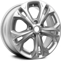 Action Crash - Aluminum Wheel - 17 X 7.5 Inch - 5 Double Spoke - 5 Lug - Bright Silver Metallic - 2012 Ford Fusion - ALY03871U20N