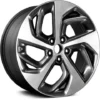 Action Crash - Aluminum Wheel - Machined And Dark Charcoal Metallic - 19 X 7.5 Inch - 10 Slot - 5 Lug - 53mm Offset - 114.3mm Bolt Pattern - 2015 - 2018 Hyundai Tucson - ALY70895U30N