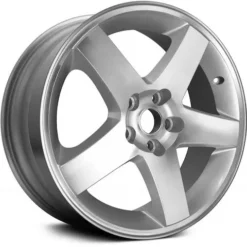 Action Crash - Aluminum Wheel - Machined And Silver - 17 X 7 Inch - 22mm Offset - 5 Spoke - 5 Lug - 2008 - 2010 Dodge Charger - ALY02325U10N