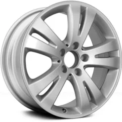 Action Crash - Aluminum Wheel - All Painted Silver - 5 Spoke - 5 Stud - 17 X 7.5 Inch - 47mm Offset - 2008 - 2010 Mercedes Benz C300 - ALY65524U20N