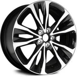 Action Crash - Aluminum Wheel - Machined And Black - 10 Spoke - 5 Lug - 17 X 7 Inch - 39mm Offset - 2017 - 2019 Toyota Corolla - ALY75208U45N