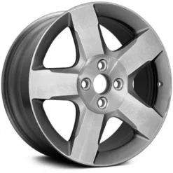 Action Crash - Aluminum Wheel - 16 X 6 Inch - 5 Spoke - Machined And Silver - 2006 - 2009 Chevrolet Cobalt - ALY07044U10N