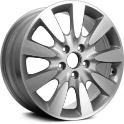 Action Crash - Aluminum Wheel - 17 X 6.5 Inch - 9-Spoke - Machined With Silver Vents - 2006 - 2007 Honda Accord - ALY63919U10N