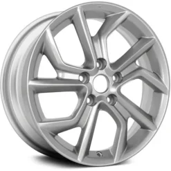 Action Crash - Aluminum Wheel - Medium Silver Metallic - 17 X 6.5 Inch - 5 Double Spoke - 5 Lug - 45mm Offset - 2013 - 2015 Nissan Sentra - ALY62600U20N