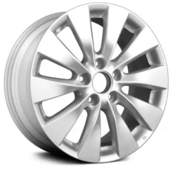Action Crash - Aluminum Wheel - 17 X 7.5 Inch - 10 Spoke - Painted Silver - 2013 - 2015 Honda Accord - ALY64047U20N
